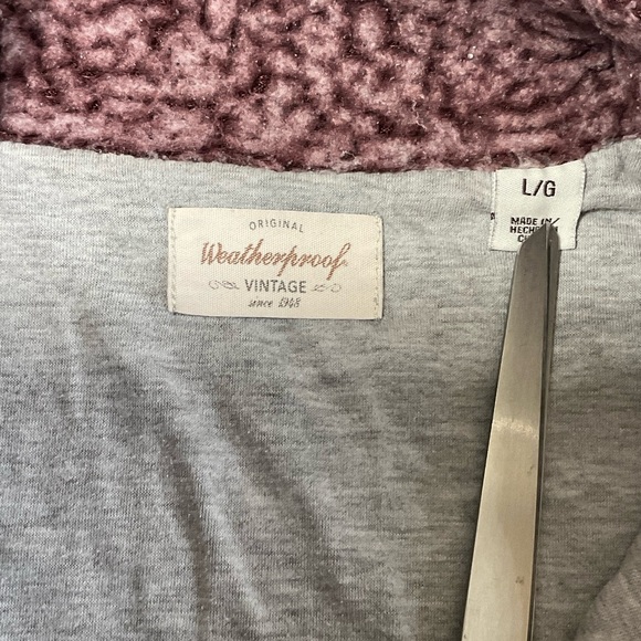 Original Weatherproof Vintage Women's Size Large Sherpa Fleece 1/4 Zip Purple - Picture 4 of 9